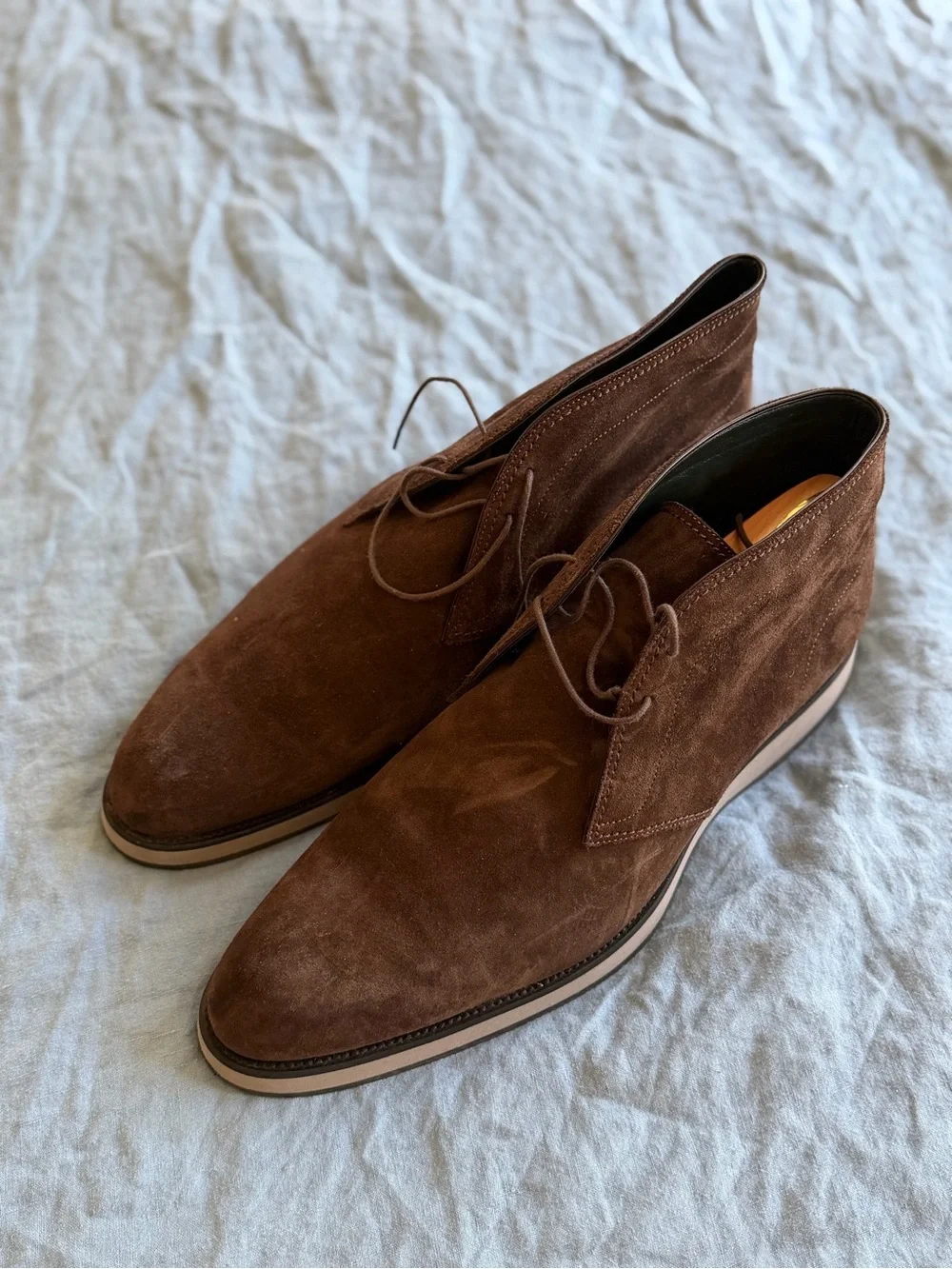 Briono Men’s Dessert Brown Suede Chukka Boots - Lace-Up Casual